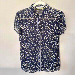 Boden short sleeve sheer blouse